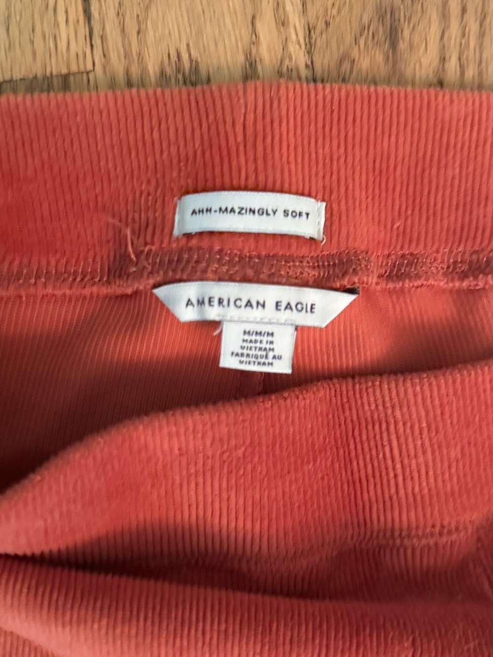 American Eagle Outfitters Women’s Coral-Orange Corduroy Leggings